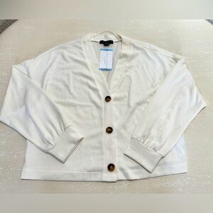 NWT Social Standard by Sanctuary White/ ivory Daytripper Cardigan Size Large